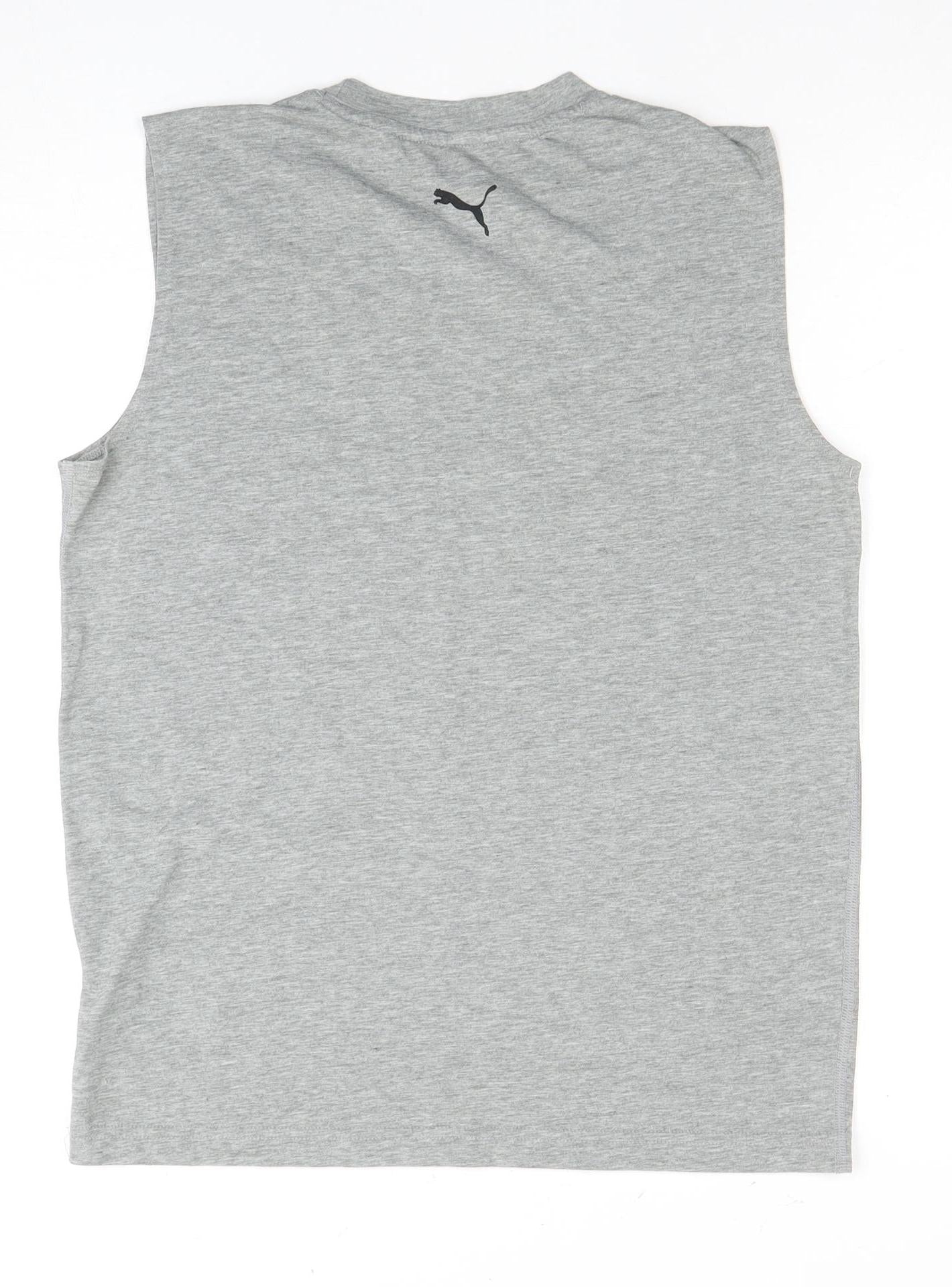 Puma Men's Grey Sleeveless T-Shirt, Size S