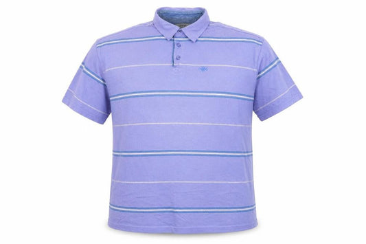EWM Men’s Purple Striped Polo - 2XL Short Sleeve