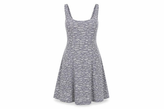 Superdry Women's Grey Geometric Sleeveless Dress XS