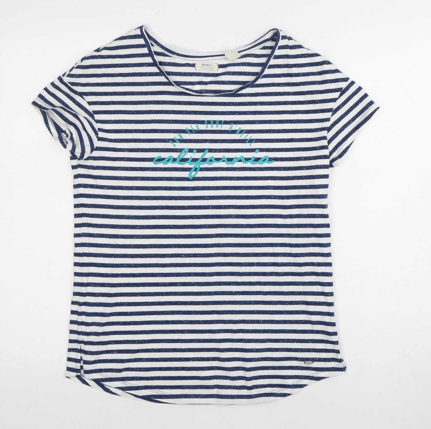 O'Neill Women's Blue Striped Cotton T-Shirt - Size M