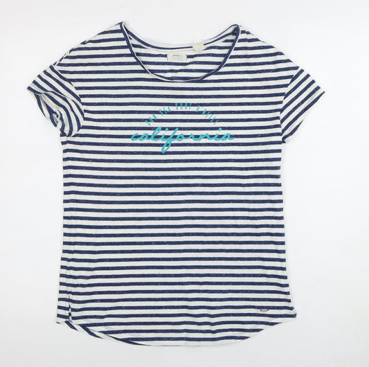 O'Neill Women's Blue Striped Cotton T-Shirt - Size M