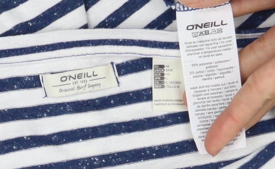 O'Neill Women's Blue Striped Cotton T-Shirt - Size M