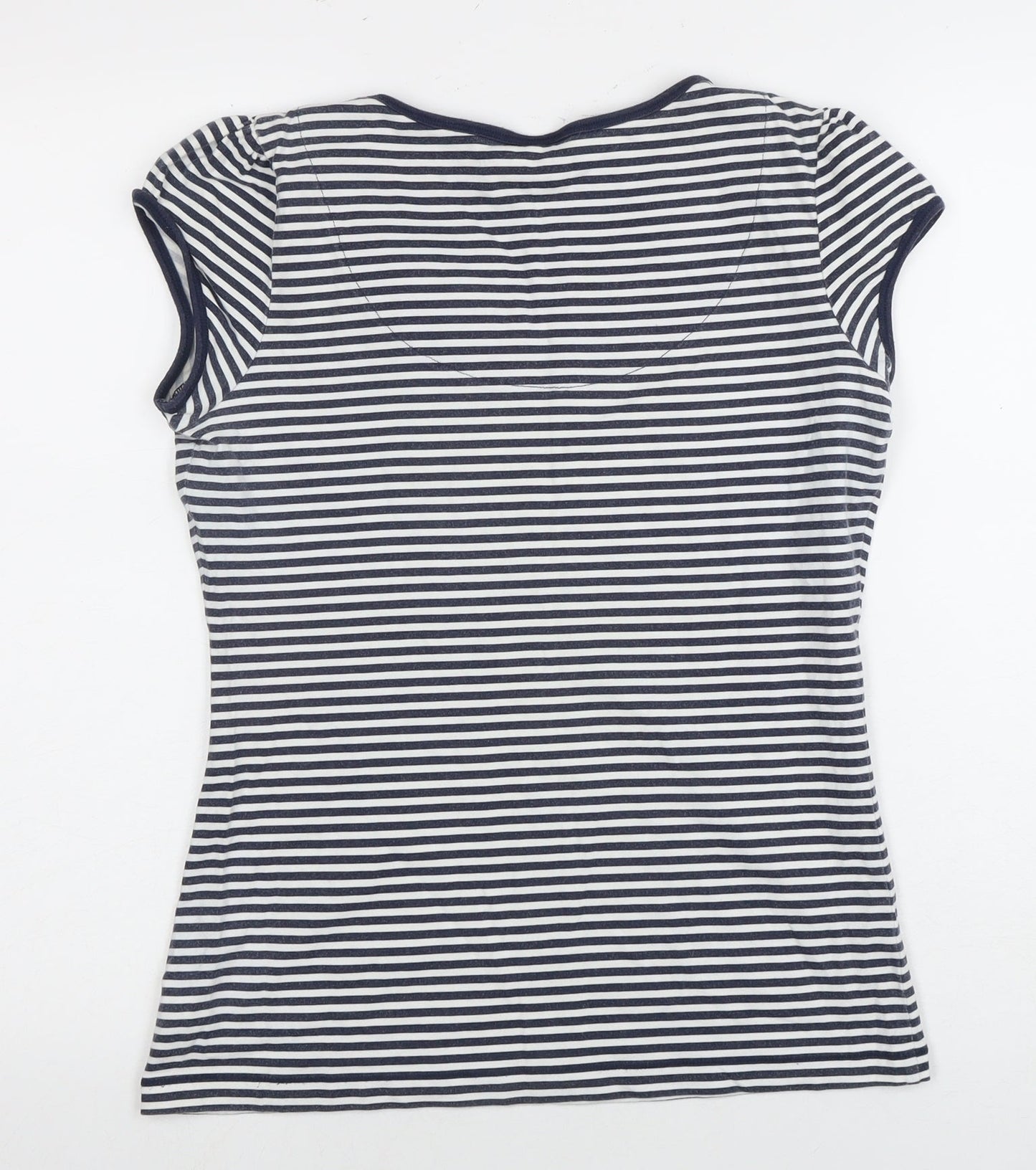 Next Women's Stripe T-Shirt Size 12 Bow Detail