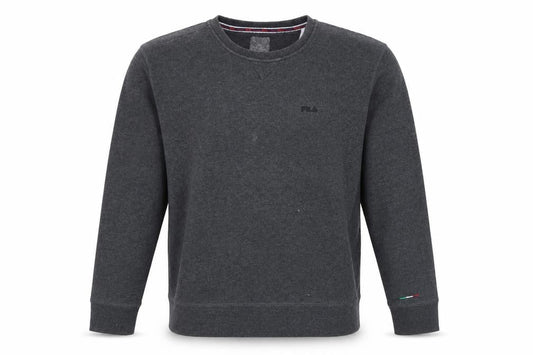 Front view of Fila Men's Grey Pullover Sweatshirt, Logo Accent
