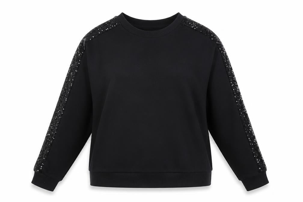 Marks and Spencer Women’s Black Sequin Pullover Sweatshirt - Size 16