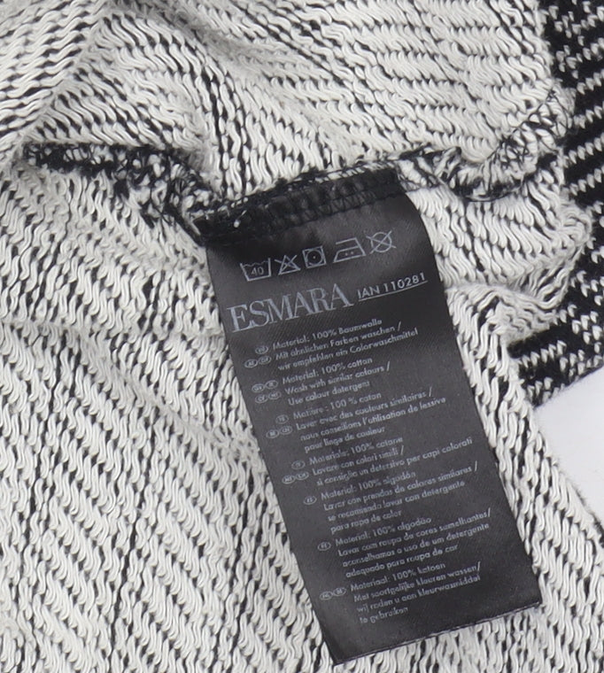 Esmara Women's Black Geometric T-Shirt Size 10