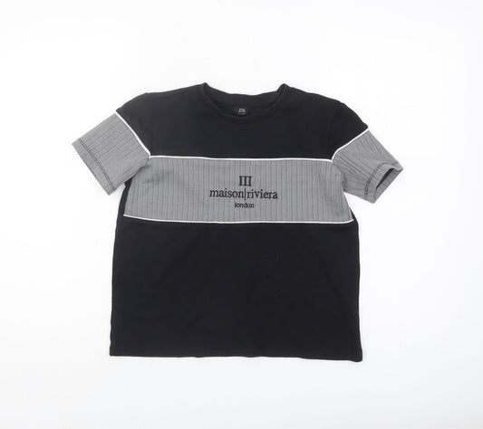 River Island Boys Black Graphic T-Shirt 9-10 Years