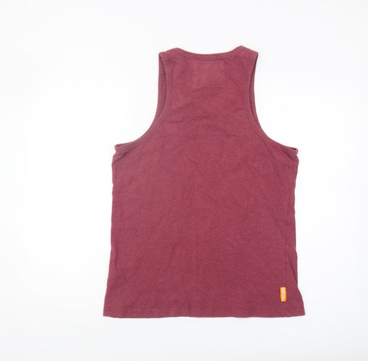 Superdry Men's Red Sleeveless T-Shirt S, Vintage Style