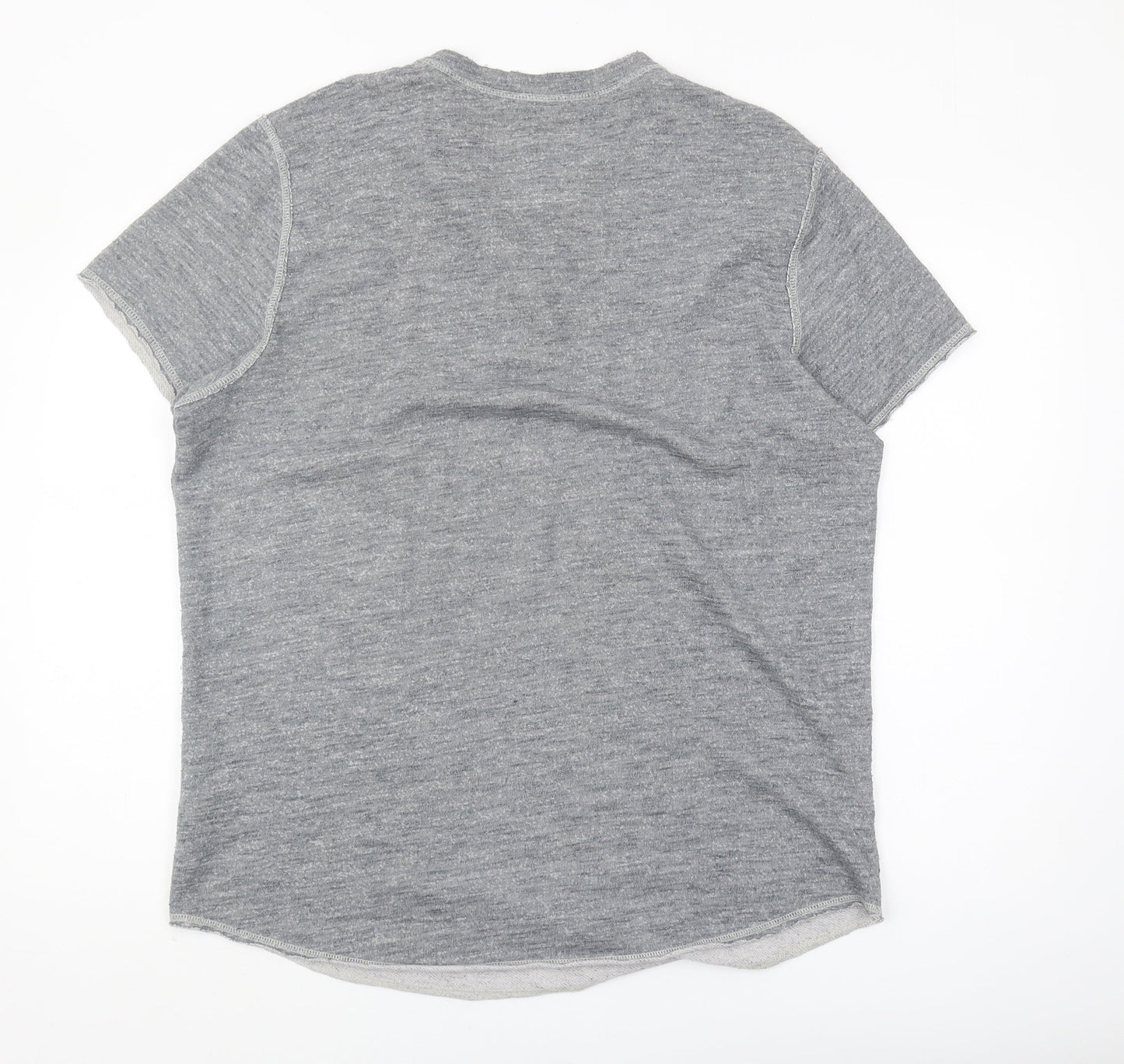 Hollister Men's Grey XL Henley Cotton T-Shirt