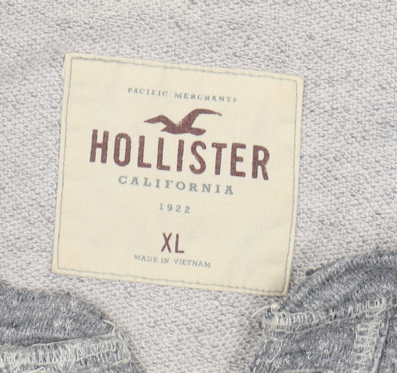Hollister Men's Grey XL Henley Cotton T-Shirt