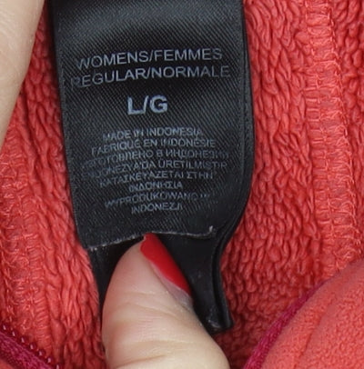 The North Face Women's Red Fleece Jacket, Size L, Casual Style