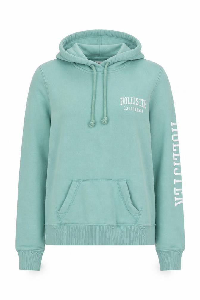 Womens UK XS Regular Hollister Green Pullover Hoodie