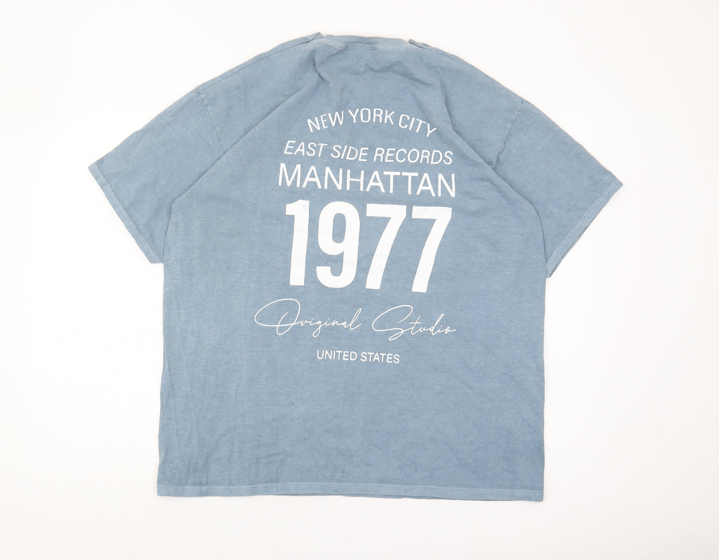 Hoxton Men’s Blue L 1977 Manhattan Graphic T-Shirt