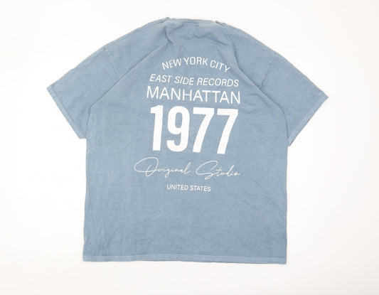 Hoxton Men’s Blue L 1977 Manhattan Graphic T-Shirt