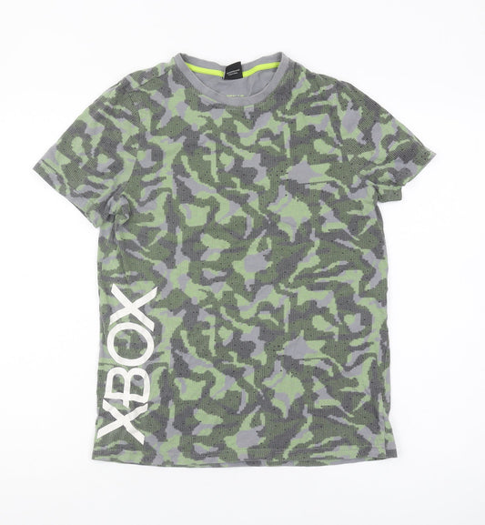 XBOX Boys Camouflage T-Shirt, Green Grey, 12-13 Yrs, Casual