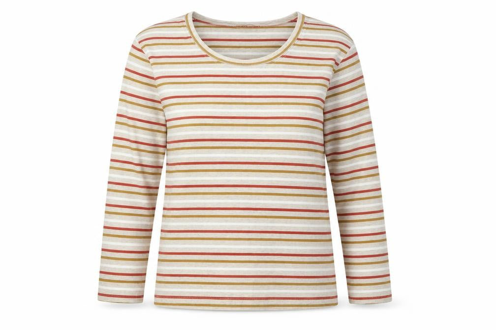 ISLE Essentials Women's Multicoloured Striped T-Shirt S