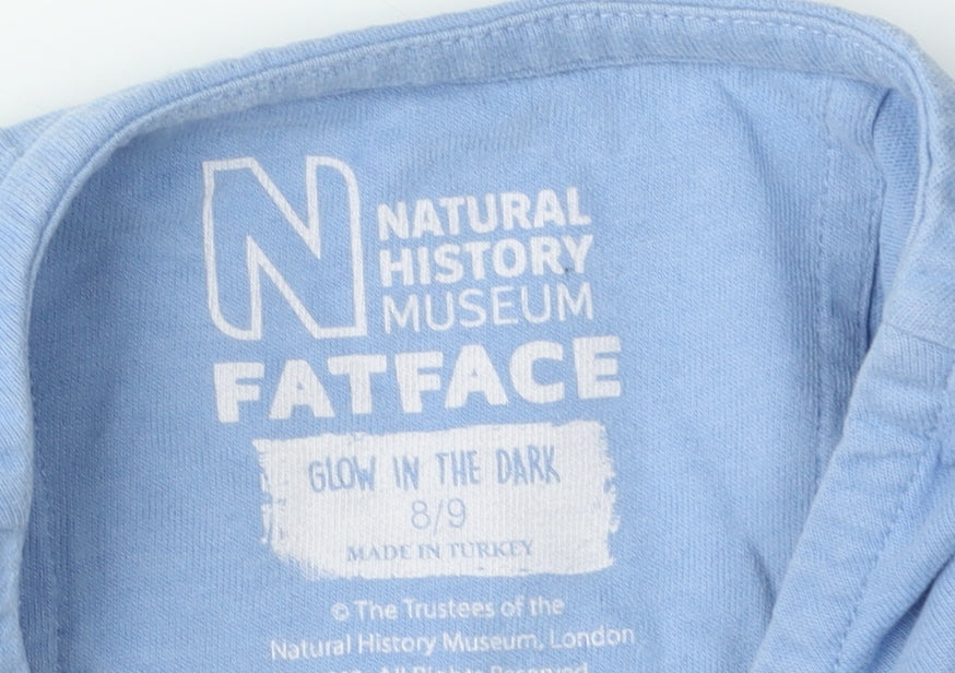 Fatface Girls Blue T-Shirt, 8-9 Years, Glow in the Dark Graphic