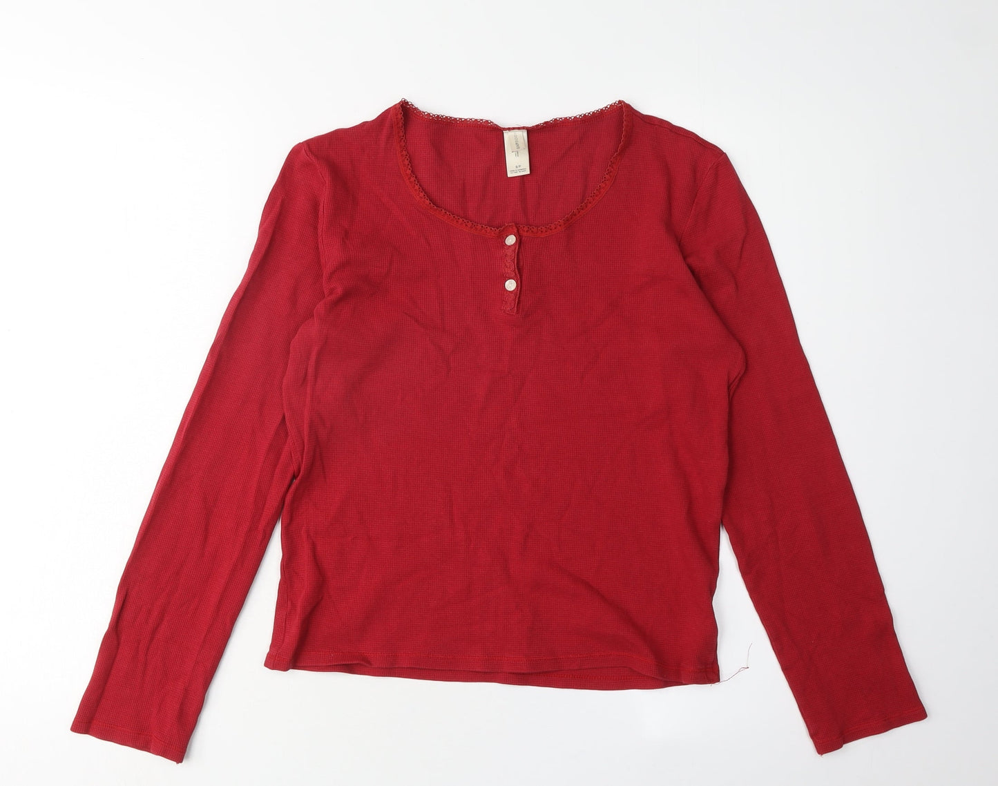 GAP Women’s Red Long Sleeve Henley T-Shirt Small