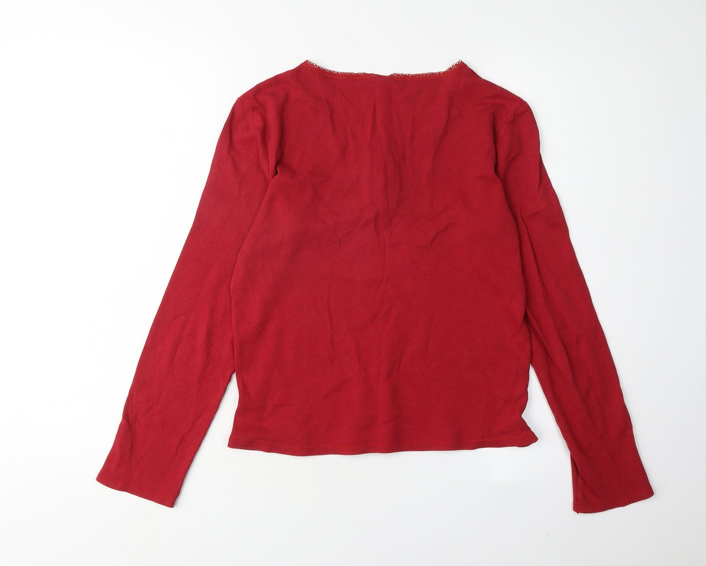 GAP Women’s Red Long Sleeve Henley T-Shirt Small