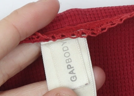 GAP Women’s Red Long Sleeve Henley T-Shirt Small