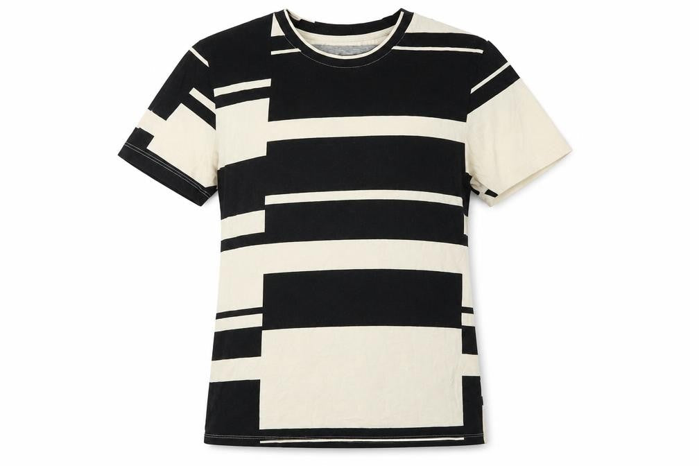 Soaked Women's Black Beige Geometric T-Shirt S