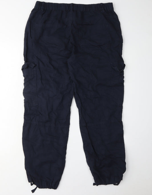 Red Button Women's Blue Cargo Trousers Size 10