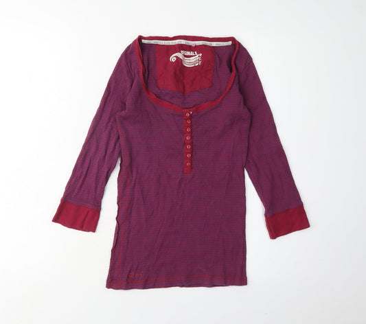 Fat Face Women's Red Button-Up Shirt Size 10