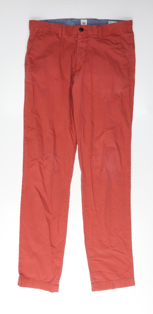 Gap Men's Red Chino Trousers Size 32 Slim Fit