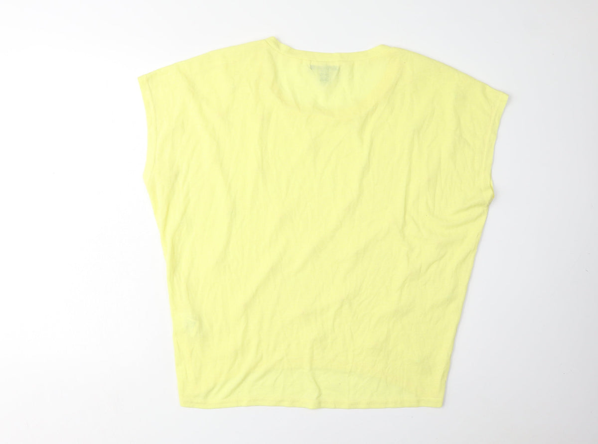 QED London Women's Yellow Beaded Top M/L