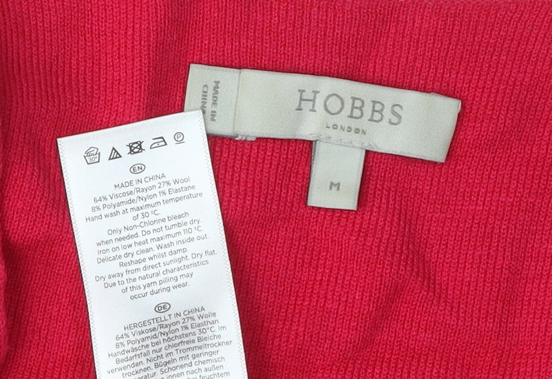 Hobbs Red V-Neck Women's Jumper, Size M