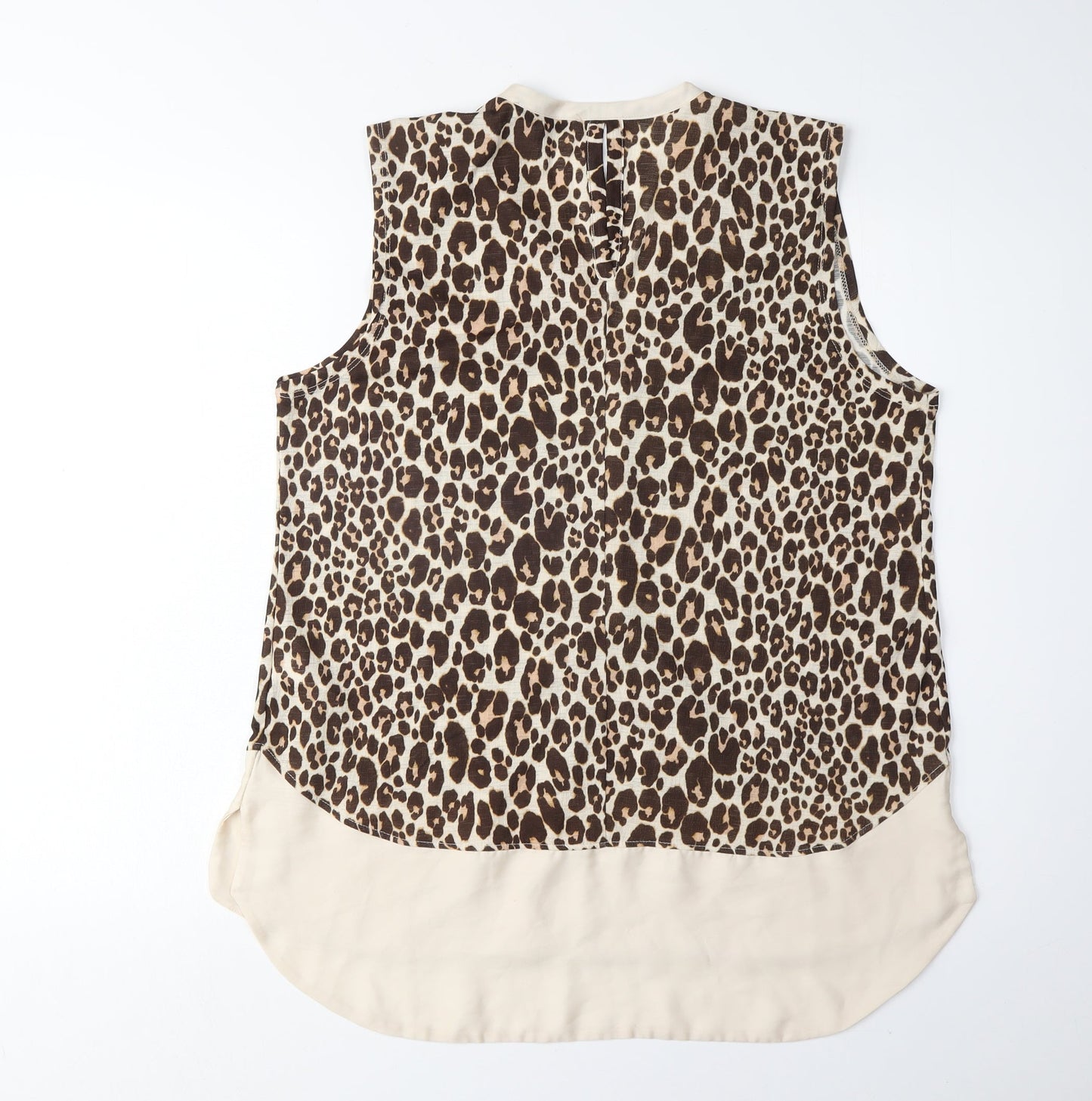 Next Women's Beige Animal Print Sleeveless Blouse 16
