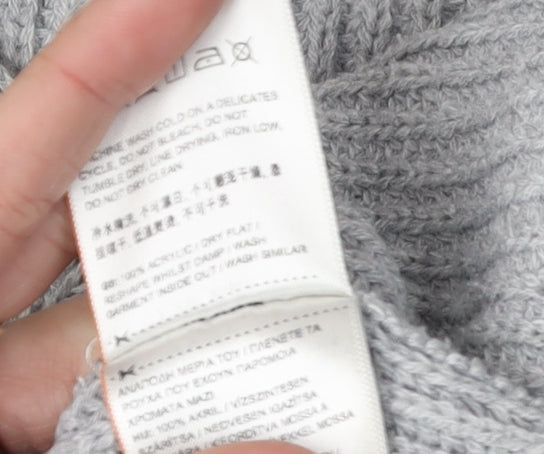 Superdry Women's Grey Knit V-Neck Pullover Jumper Size 10
