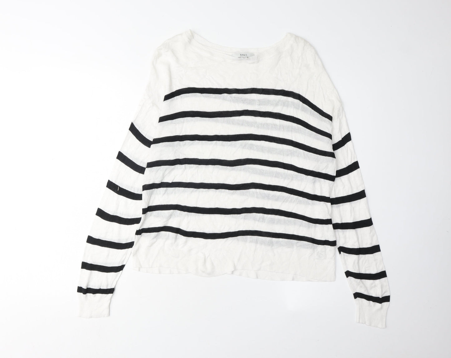 Marks and Spencer Women's M Striped Pullover Jumper