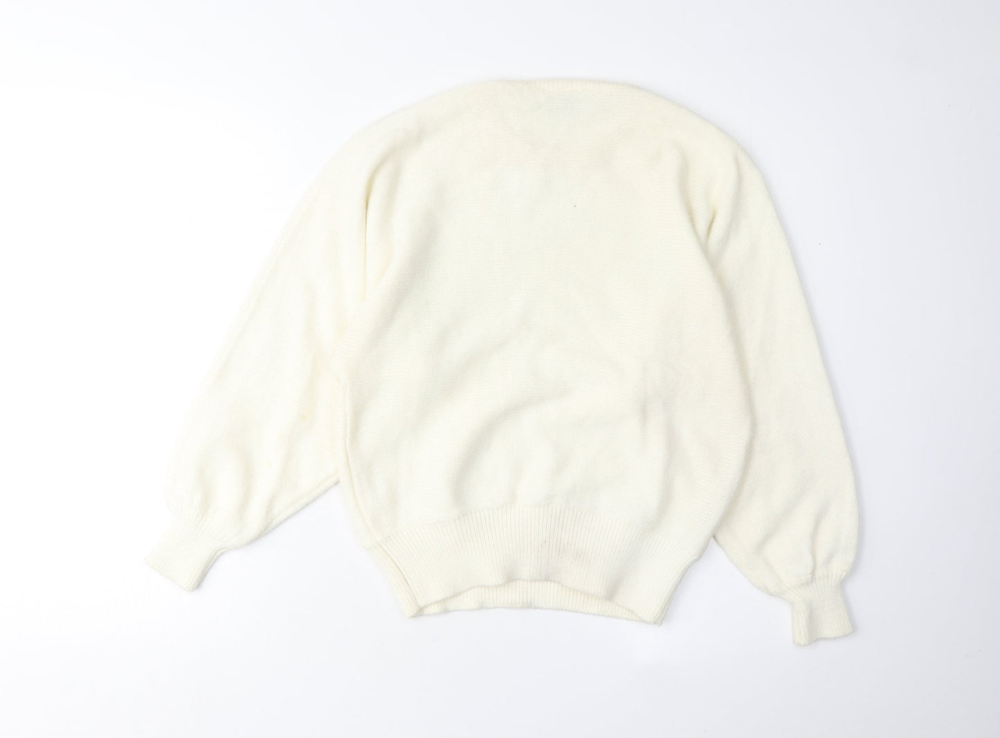 Poppy Women's Ivory Sequin Pullover Jumper L