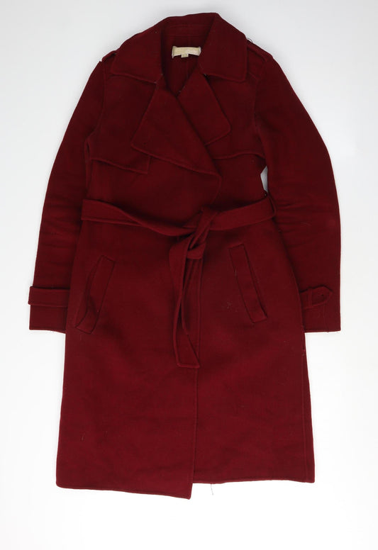 Michael Kors Women's Red Wool Trench Coat Size S