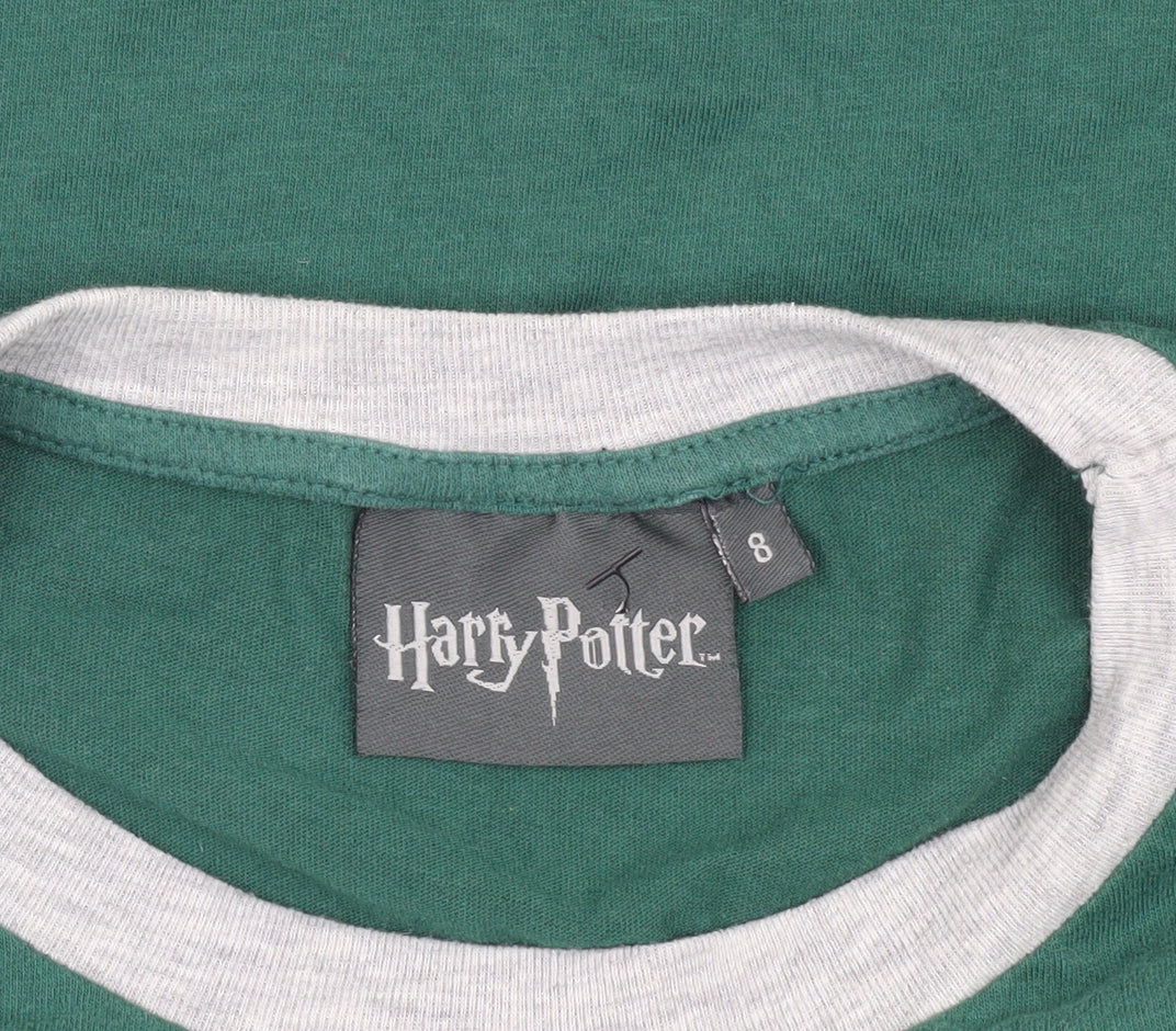 Harry Potter Womens Green Slytherin Ringer T-Shirt