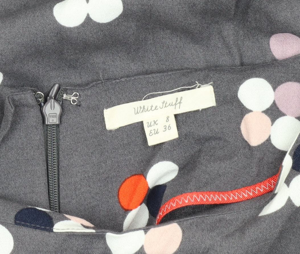 White Stuff Women's Grey Floral Dress Size 8