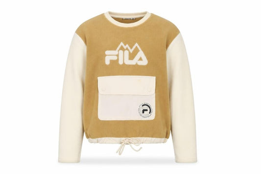 Womens UK XS Regular FILA Beige Pullover Sweatshirt