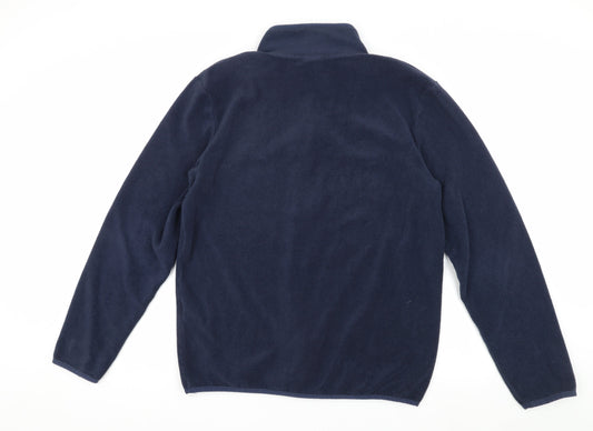 Jack & Jones Men's Blue Fleece Jacket - L, Casual Full Zip