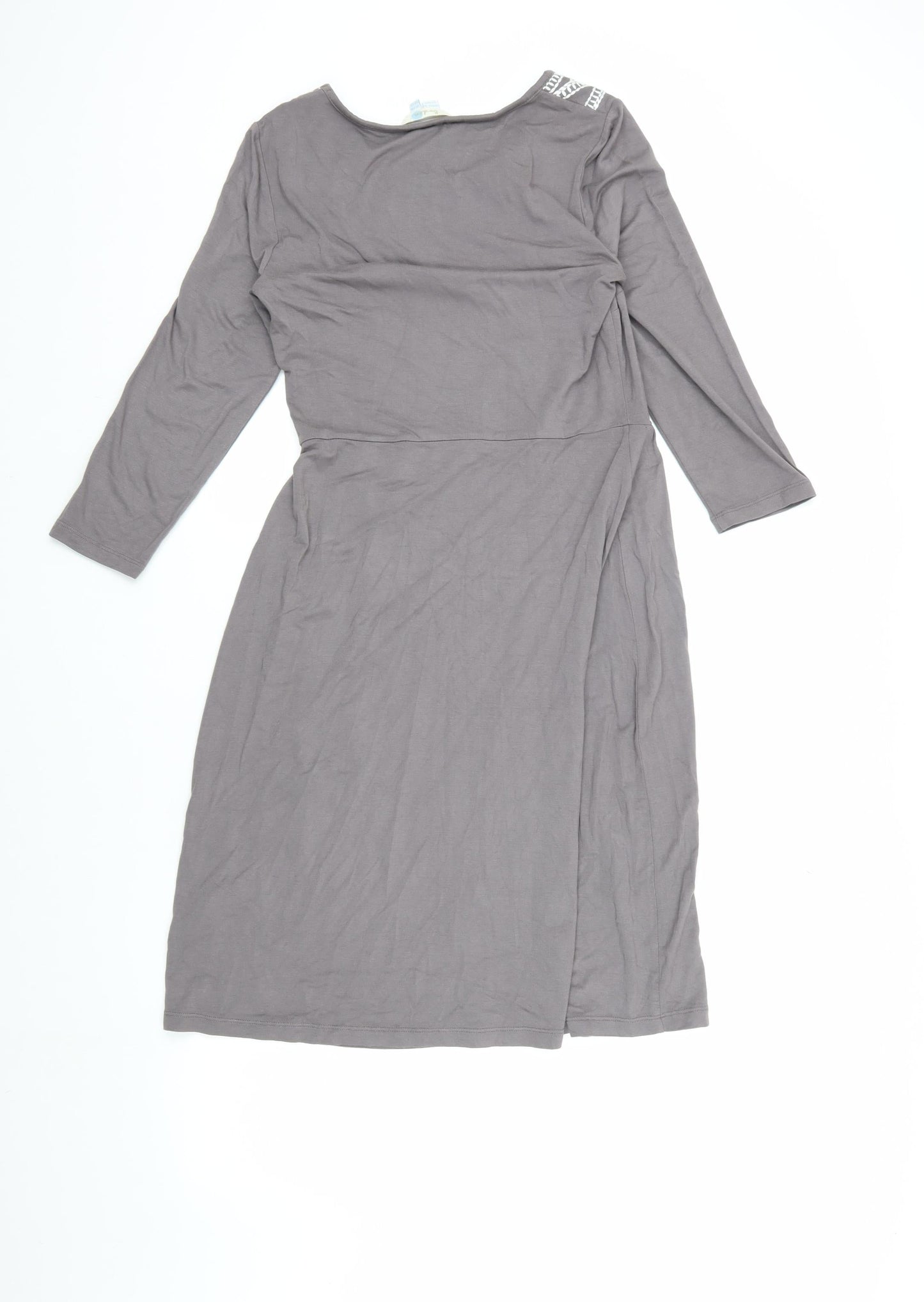 Boden Grey Midi Dress, Size 10, Women's Casual Elegance