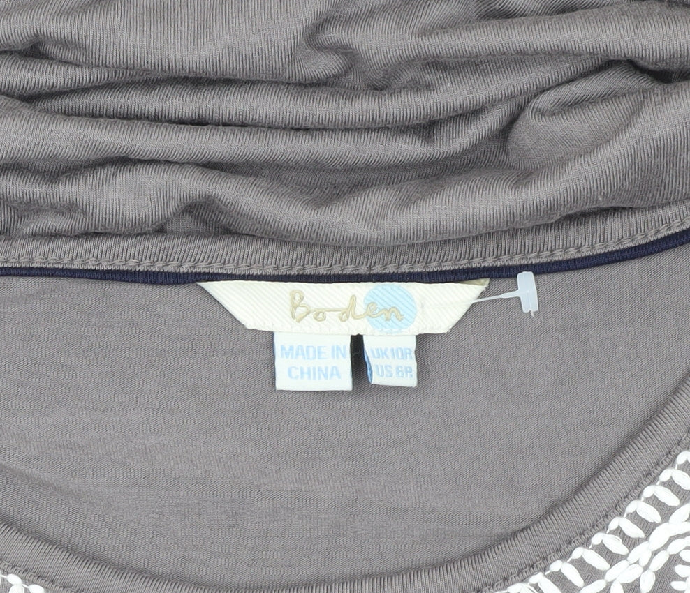 Boden Grey Midi Dress, Size 10, Women's Casual Elegance