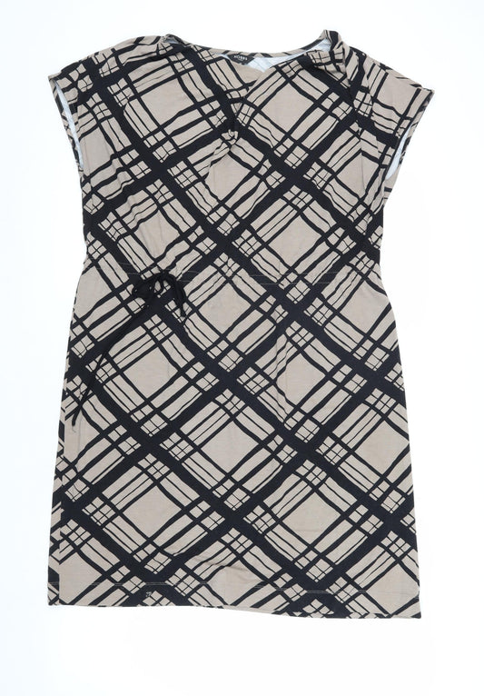 Hobbs Womens Beige Check Dress Size 16