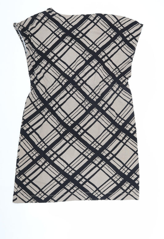 Hobbs Womens Beige Check Dress Size 16