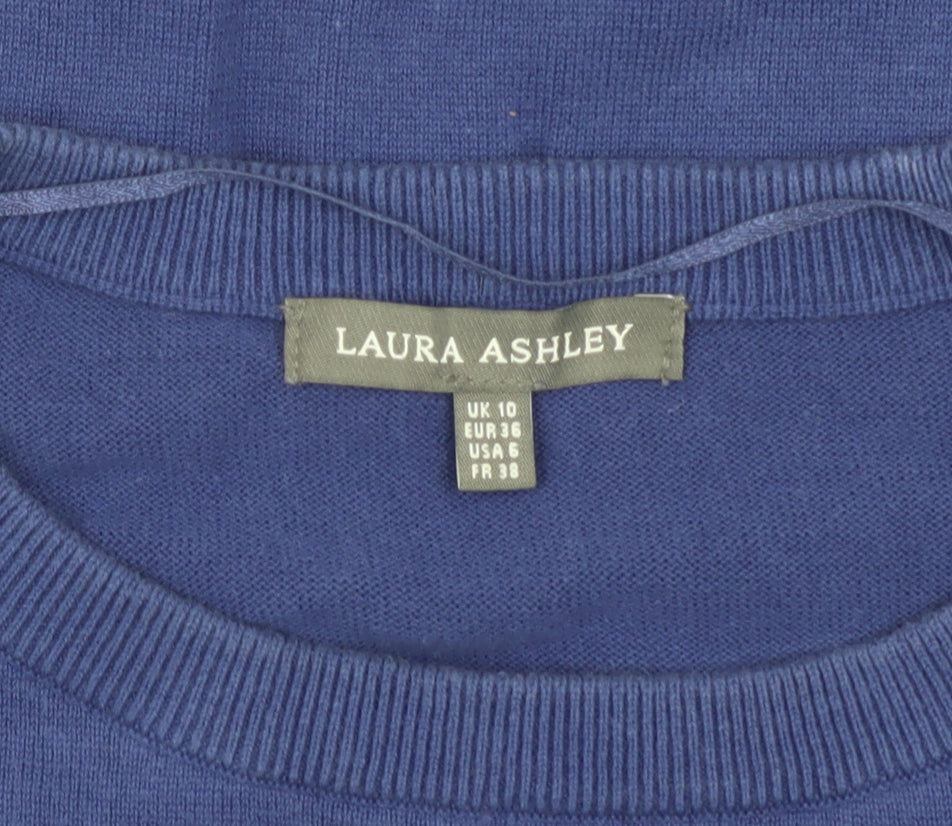 Laura Ashley Women's Blue Pullover Crew Neck Jumper