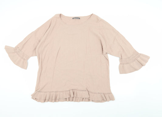 Laura Ashley Women's Beige Pullover Jumper, Size 16, 3/4 Sleeve
