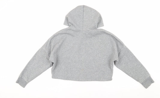 Puma Girls Grey Hoodie, 10 Years, Pullover Style, Logo