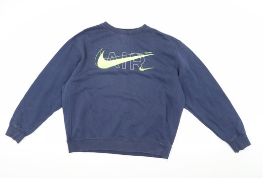 Nike Men's Blue Logo Pullover Sweatshirt M