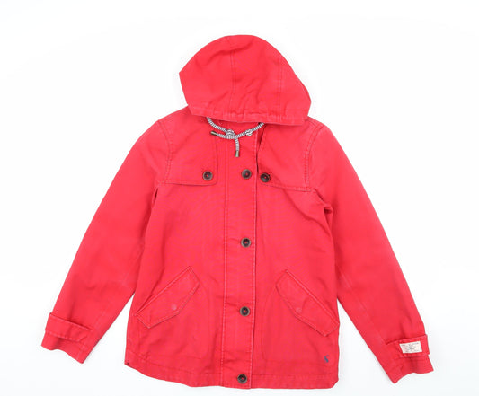 Joules Women's Red Hooded Jacket Size 8