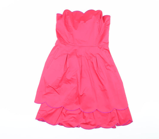 Ted Baker Pink A-Line Strapless Dress Size 10
