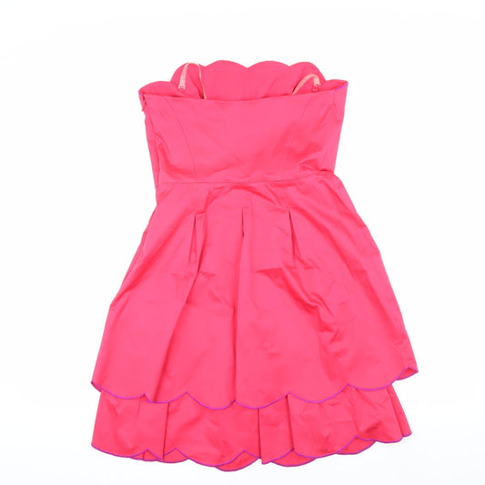 Ted Baker Pink A-Line Strapless Dress Size 10